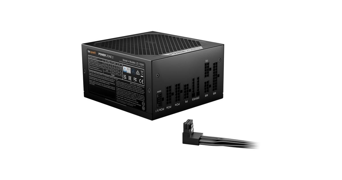be quiet!Power Zone 2 modulaire 750 watt voeding   (Zwart, 1x 12V-2x6, 3x PCIe)