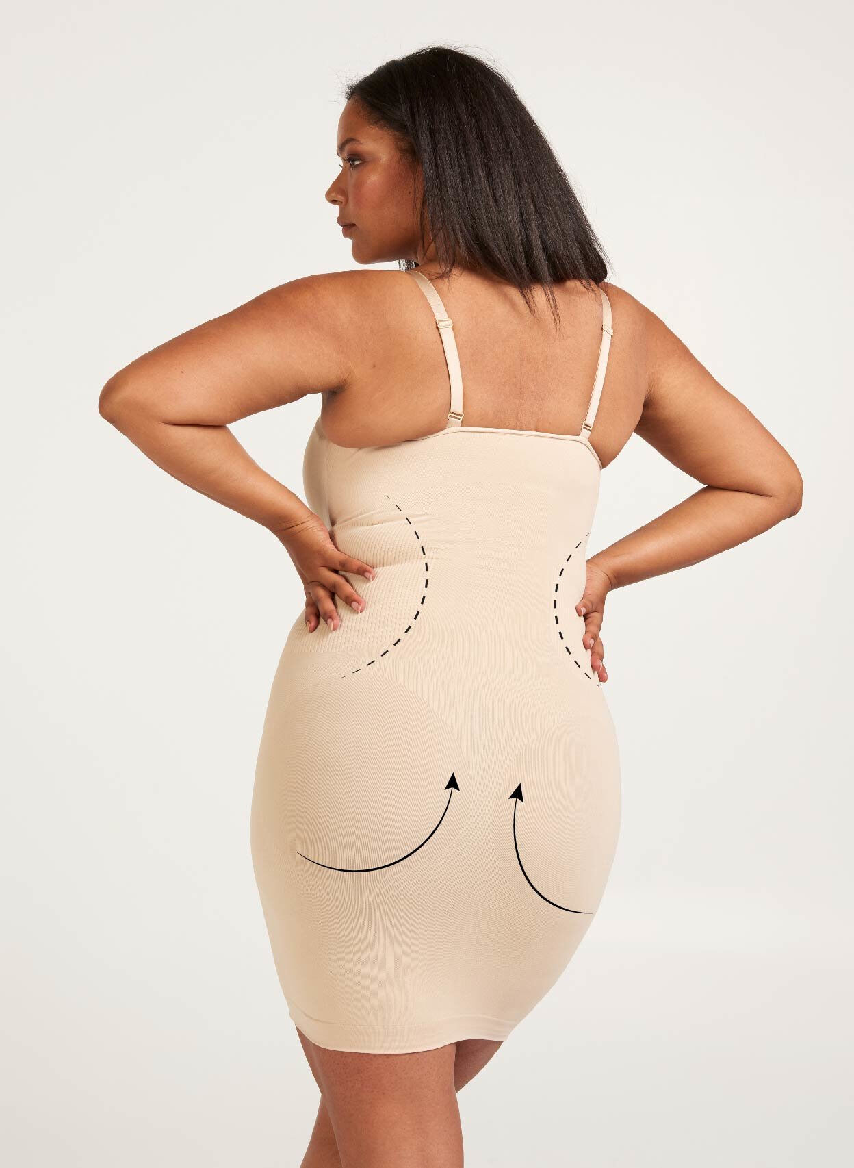 Shapewear kjole med tynde stropper