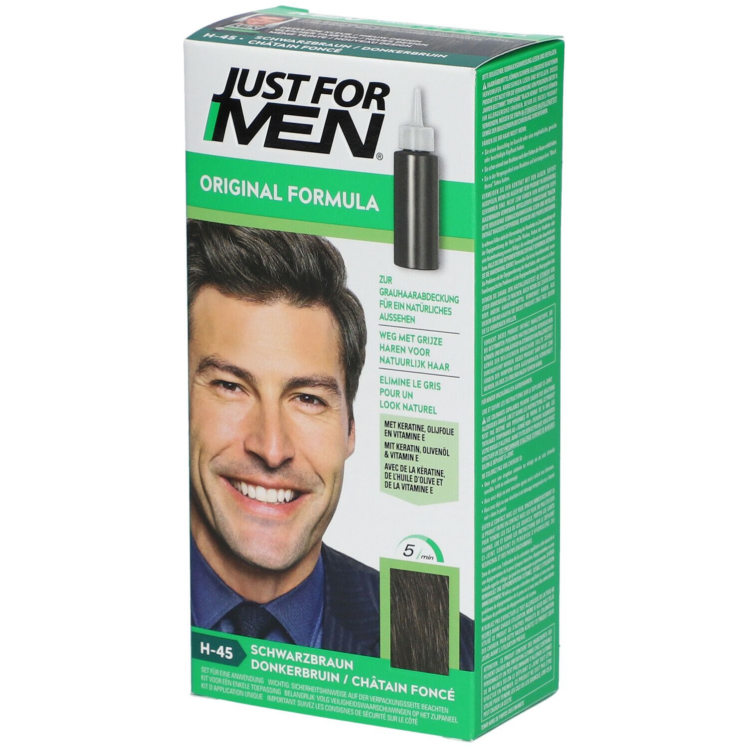 JUST FOR MEN Pflege-Tönungs-Shampoo natur schwarzbraun