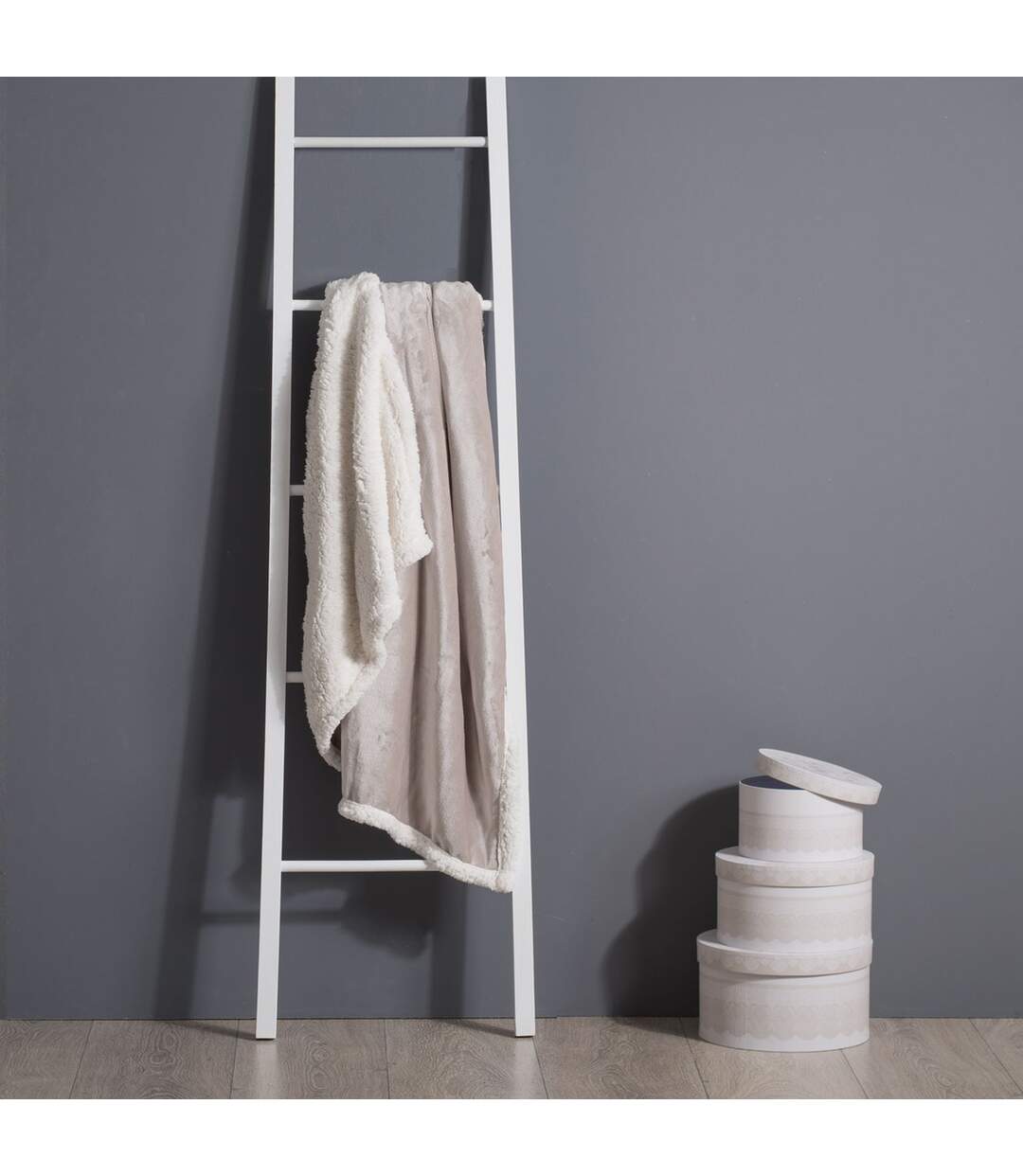 Plaid sherpa Gris clair - 125 x 150 cm