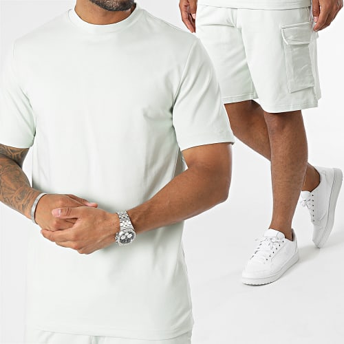 Ensemble Tee Shirt Et Short Jogging Gris Clair