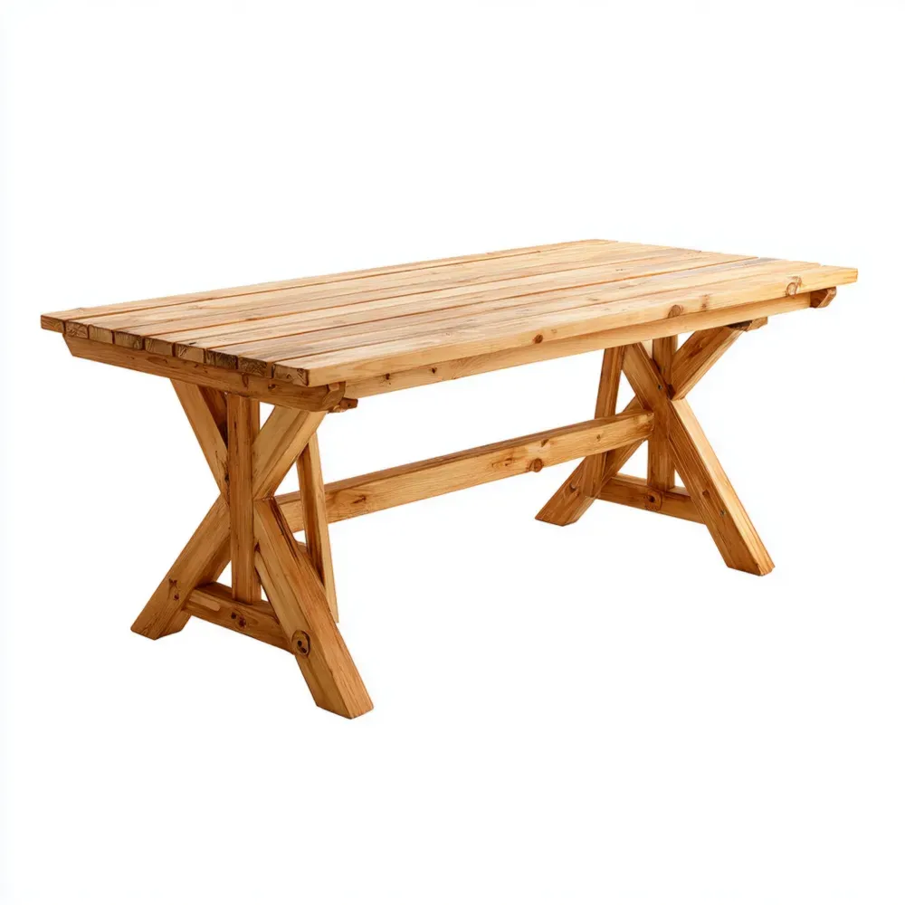 Esstisch Massivholz 200x90x75 cm - Natur - Klassisches Design