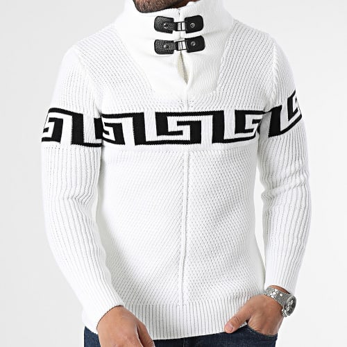 Pull Col Amplified Blanc