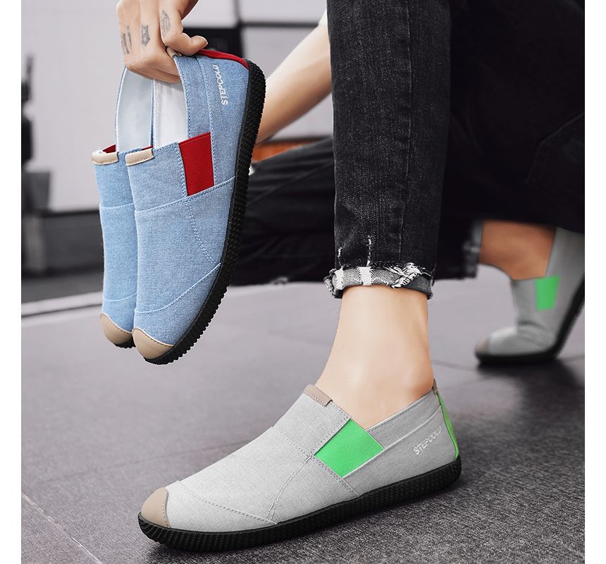 HANO - Color Block Canvas Slip-Ons / Slide Sandalen