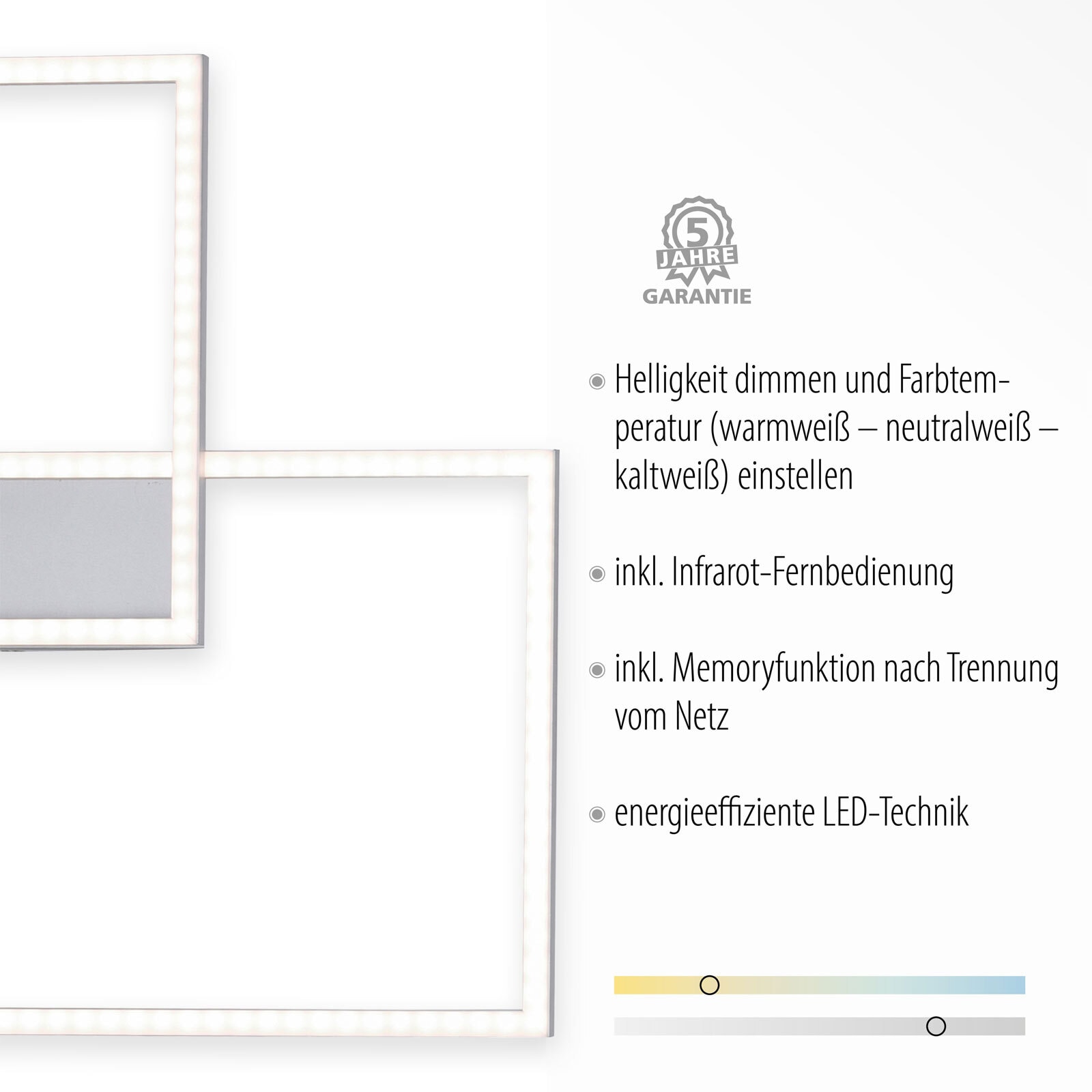 LED-Deckenleuchte Iven stahlfarbig