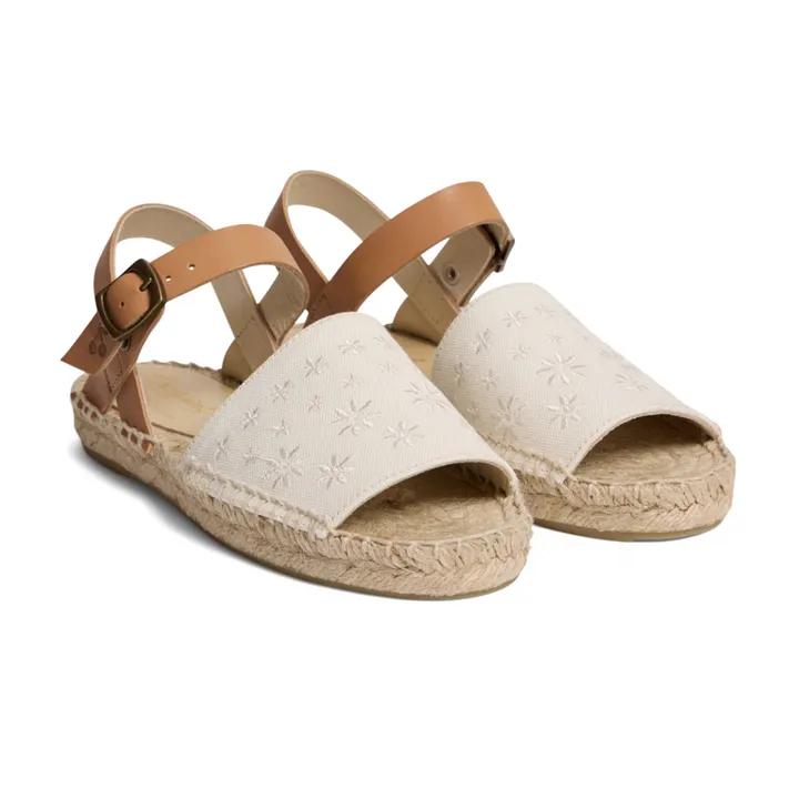 Bonpoint Espadrilles Fava Fleuries | Ecru
