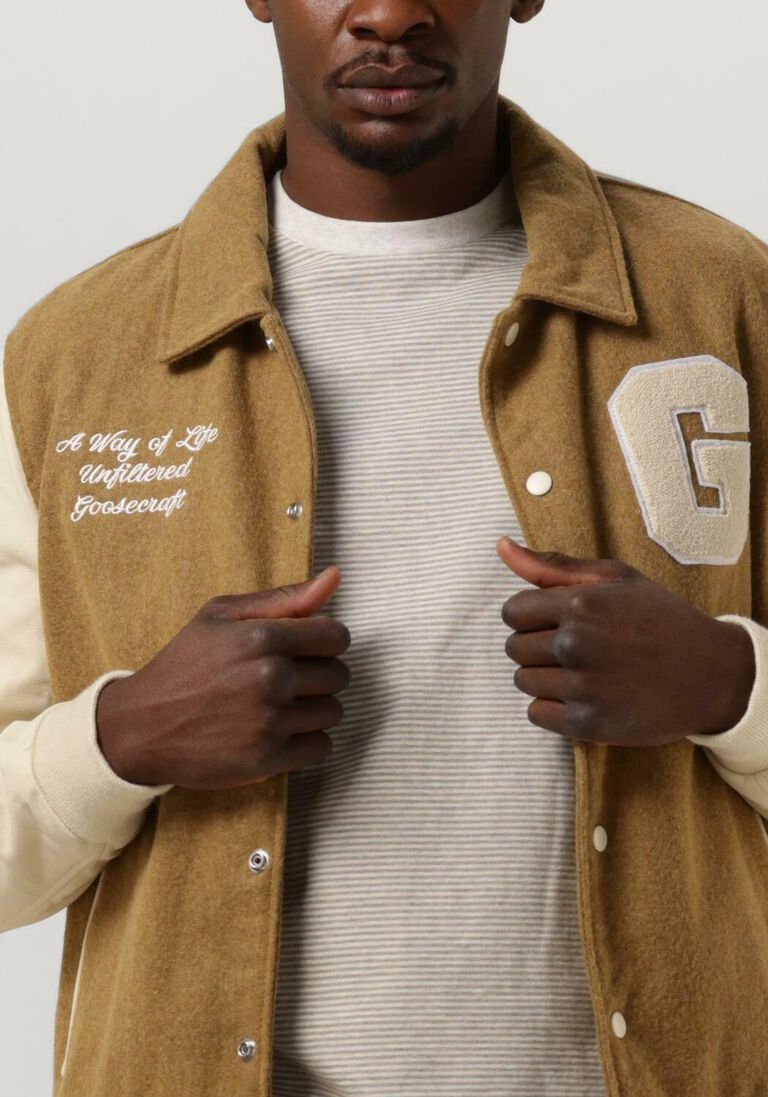 GOOSECRAFT bruine goosecraft jack gc varsity jacket