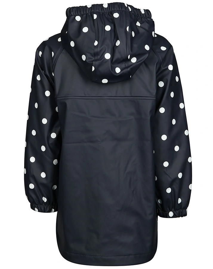 Regenmantel RAGLAN DOTTED mit abnehmbarer Kapuze in navy