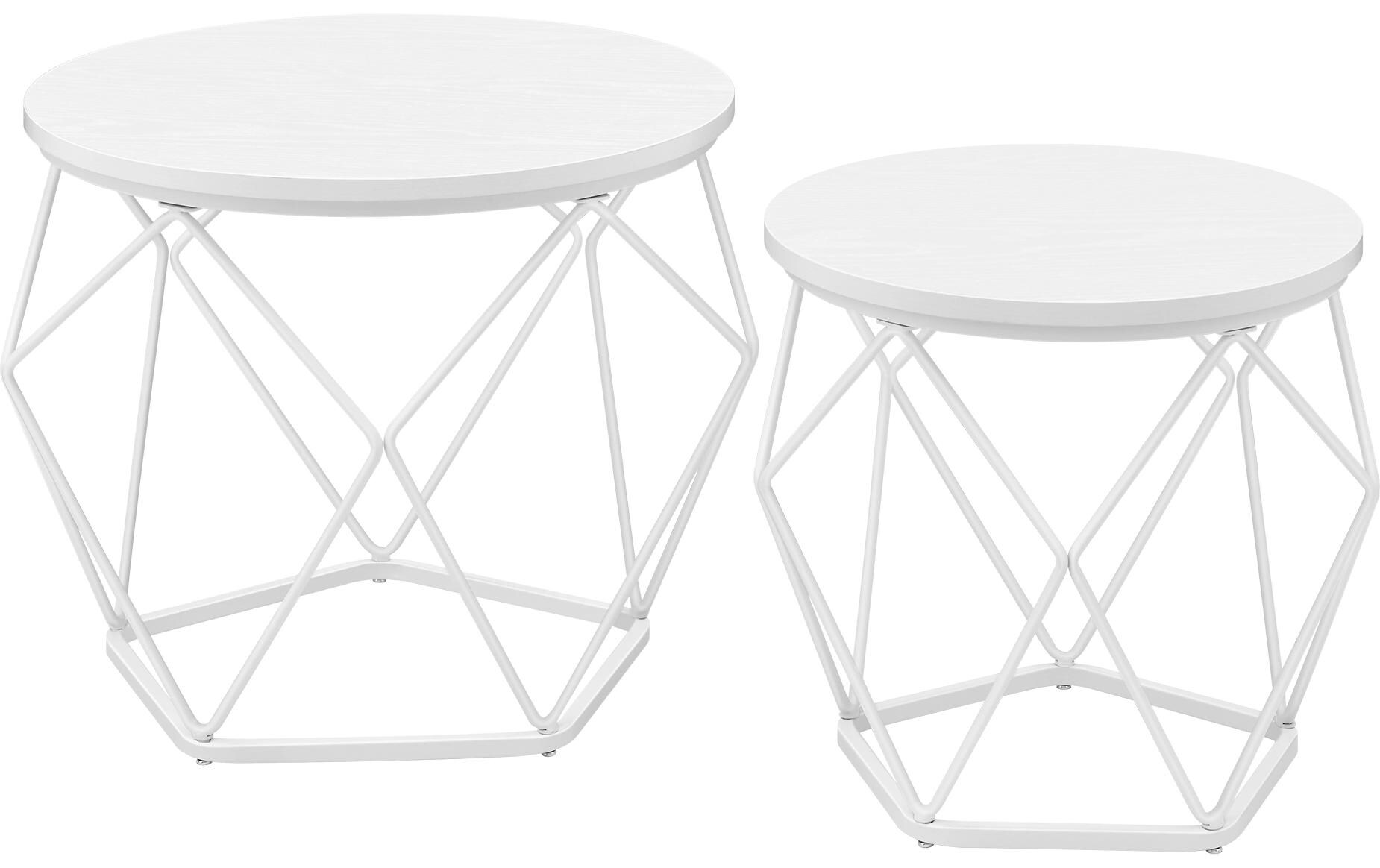 Couchtisch 2er Set 40/50 x 36 cm/40 cm, WeissSofatisch