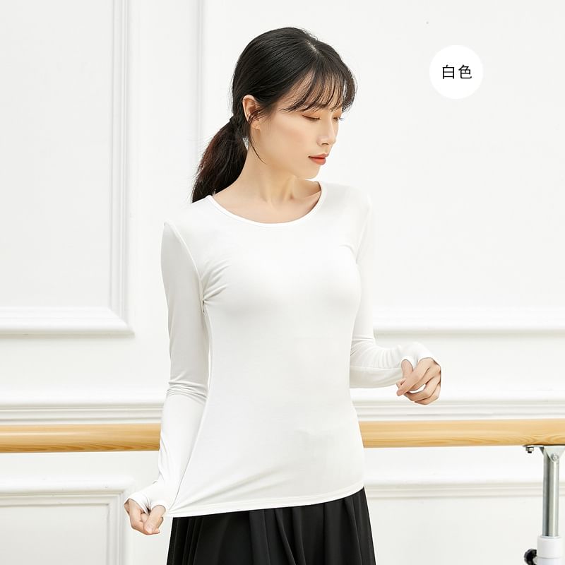 Cossita - Effen dans-T-shirt met lange mouwen en ronde hals