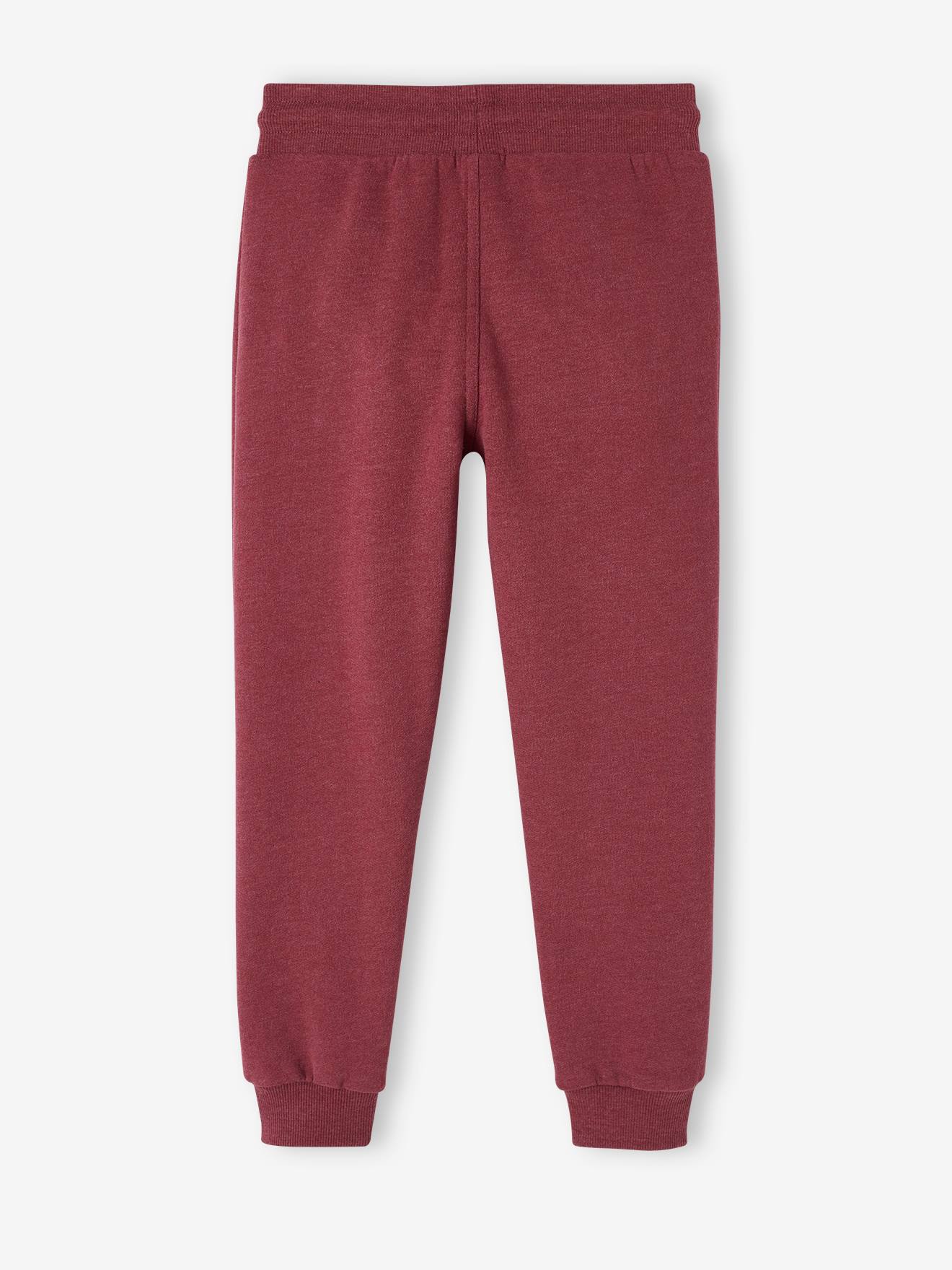 Calça de moletom estilo jogging, preta mesclada escura para menino