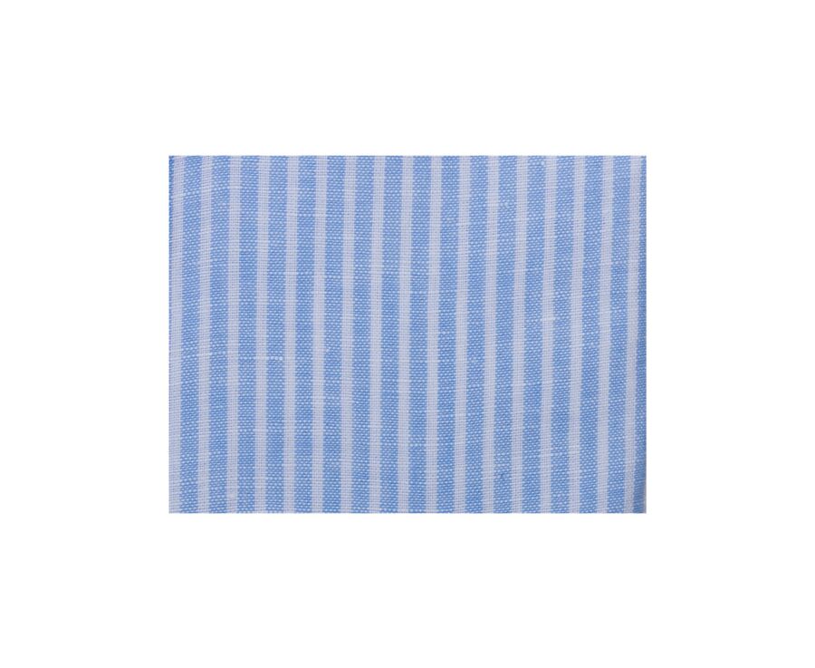 Chemise coton et lin Chambray Bleu Ciel et Blanc - Poche poitrine - COLTEN MC