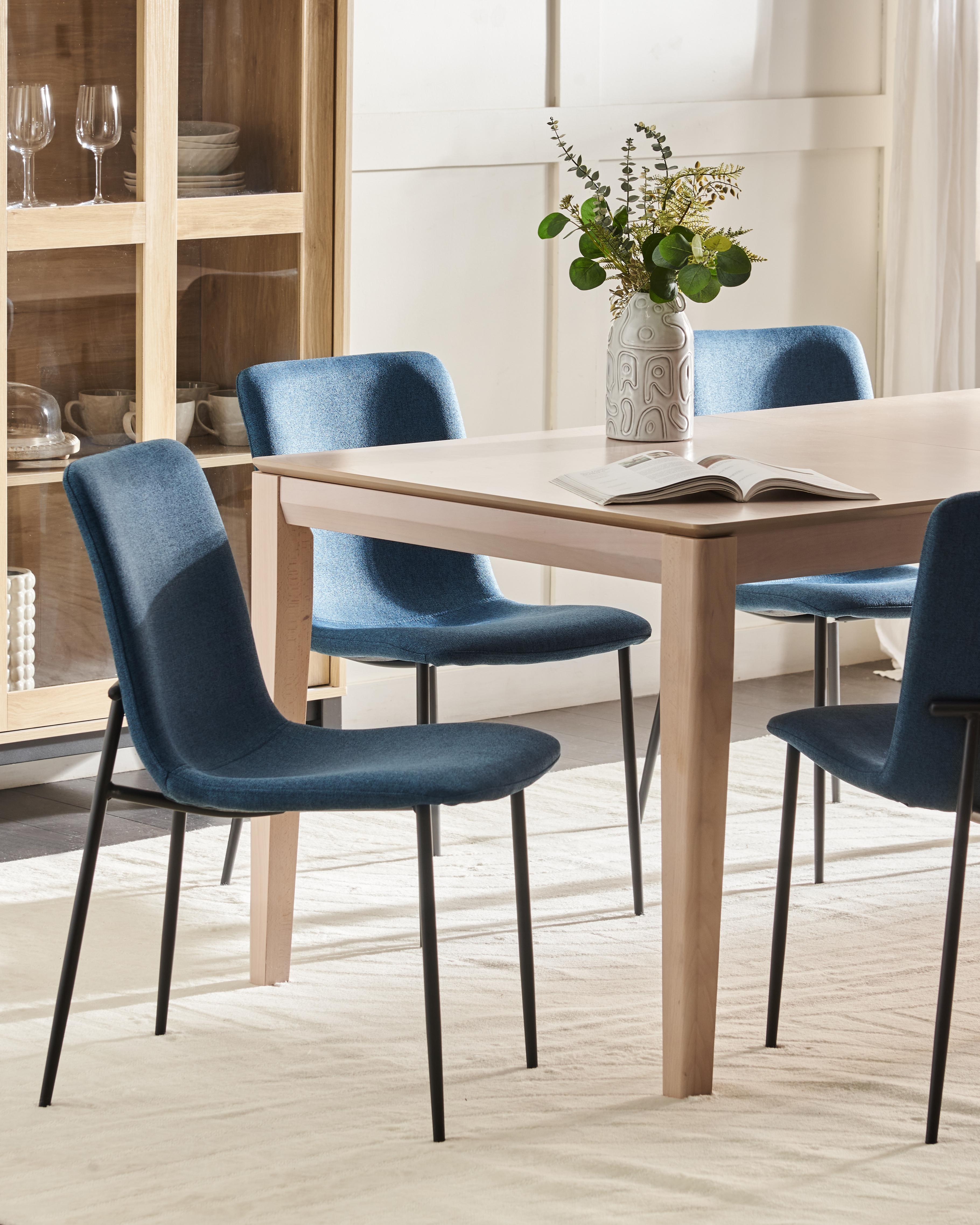 Set van 4 eetkamerstoelen GLENDIVE Donkerblauw