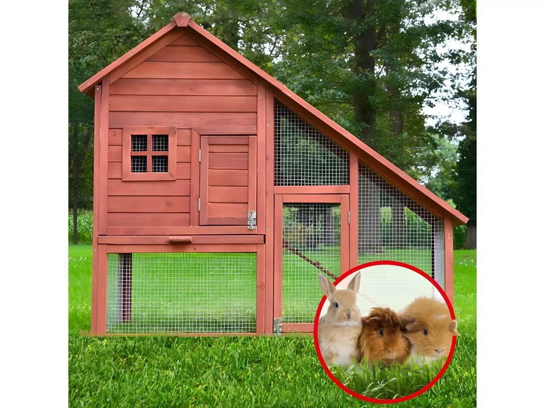 Cage Clapier Enclos lapin petits animaux 138 x 65 x 120 cm Modele : 032 Ferme