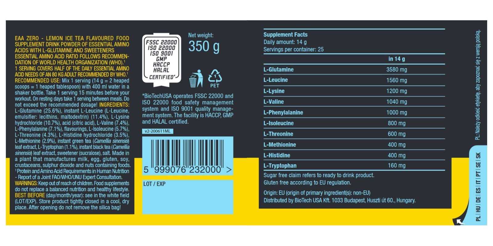 Biotech USA EAA Zero 350 g