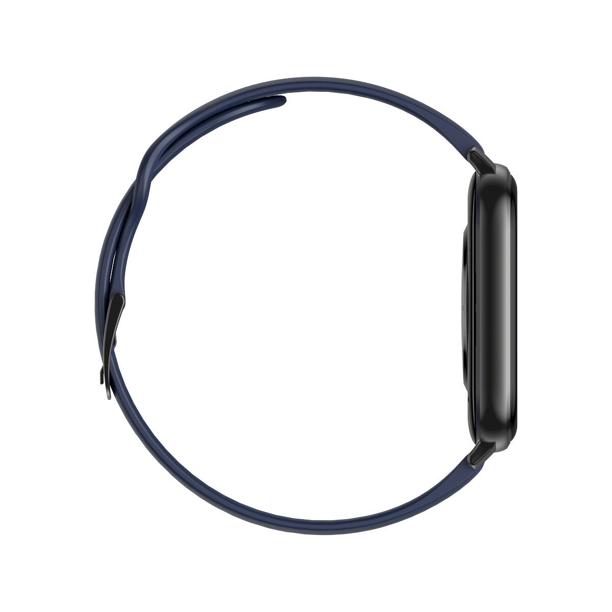 Montre SMARTY 2.0 training mixte connecté métal noir bracelet silicone bleu fonce