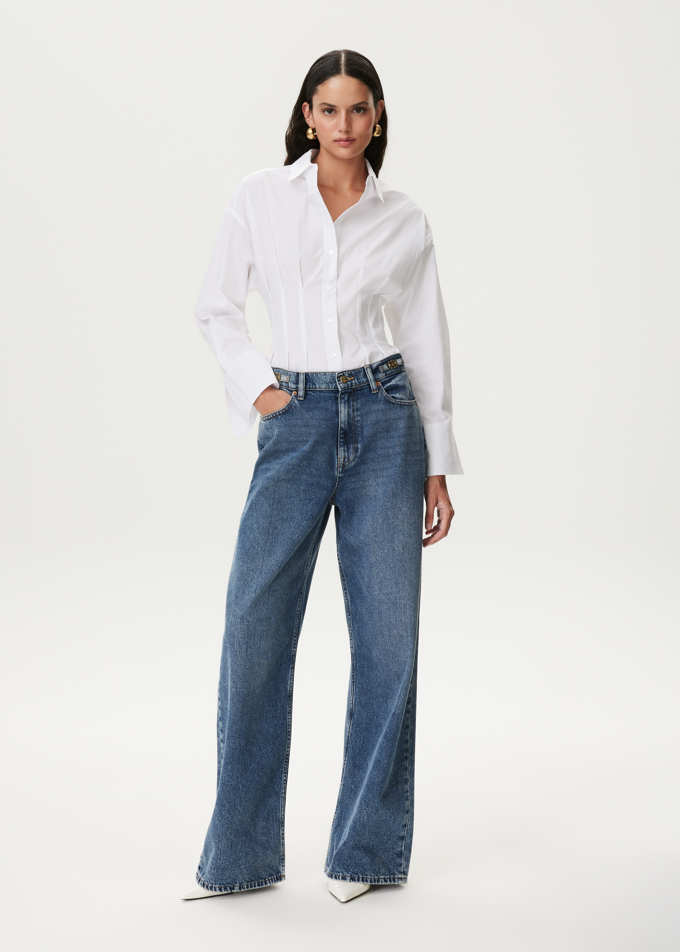 JAZZ - Wide leg jeans met logo