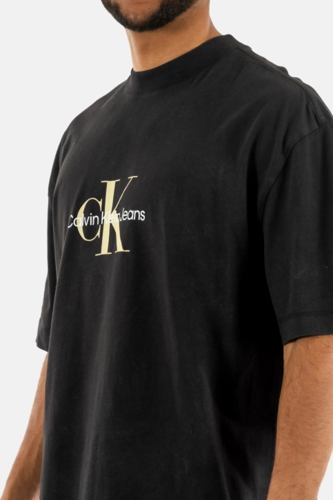 Tee shirt calvin klein jeans archival monologo beh black