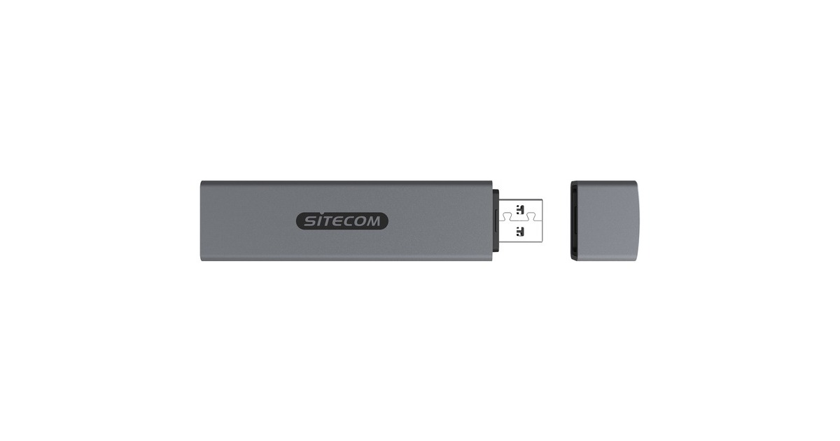 SitecomUSB-Stick kaartlezer met 2x USB  (Grijs)