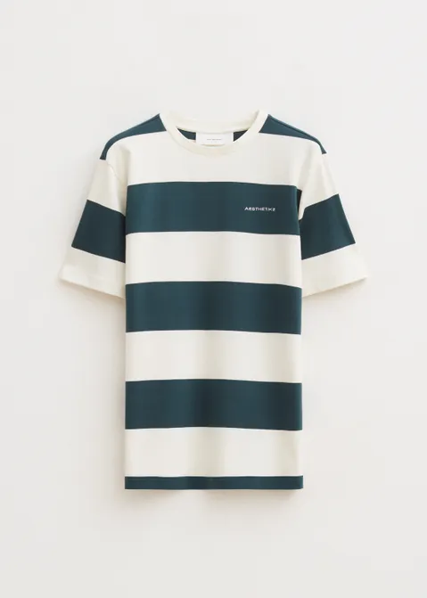 T-shirt met strepen blauw (PETROL)