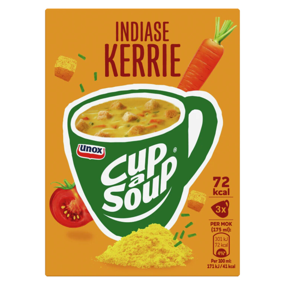 12x Unox Cup-a-Soup Indiase Kerrie3 x 175 ml