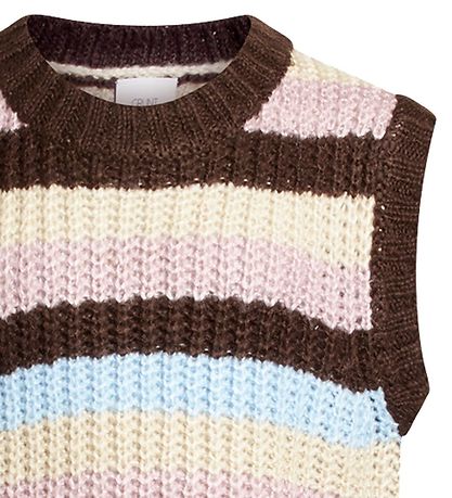 Grønt Vest - Strik - Martint - Sort/Beige/Rosa/Bl?