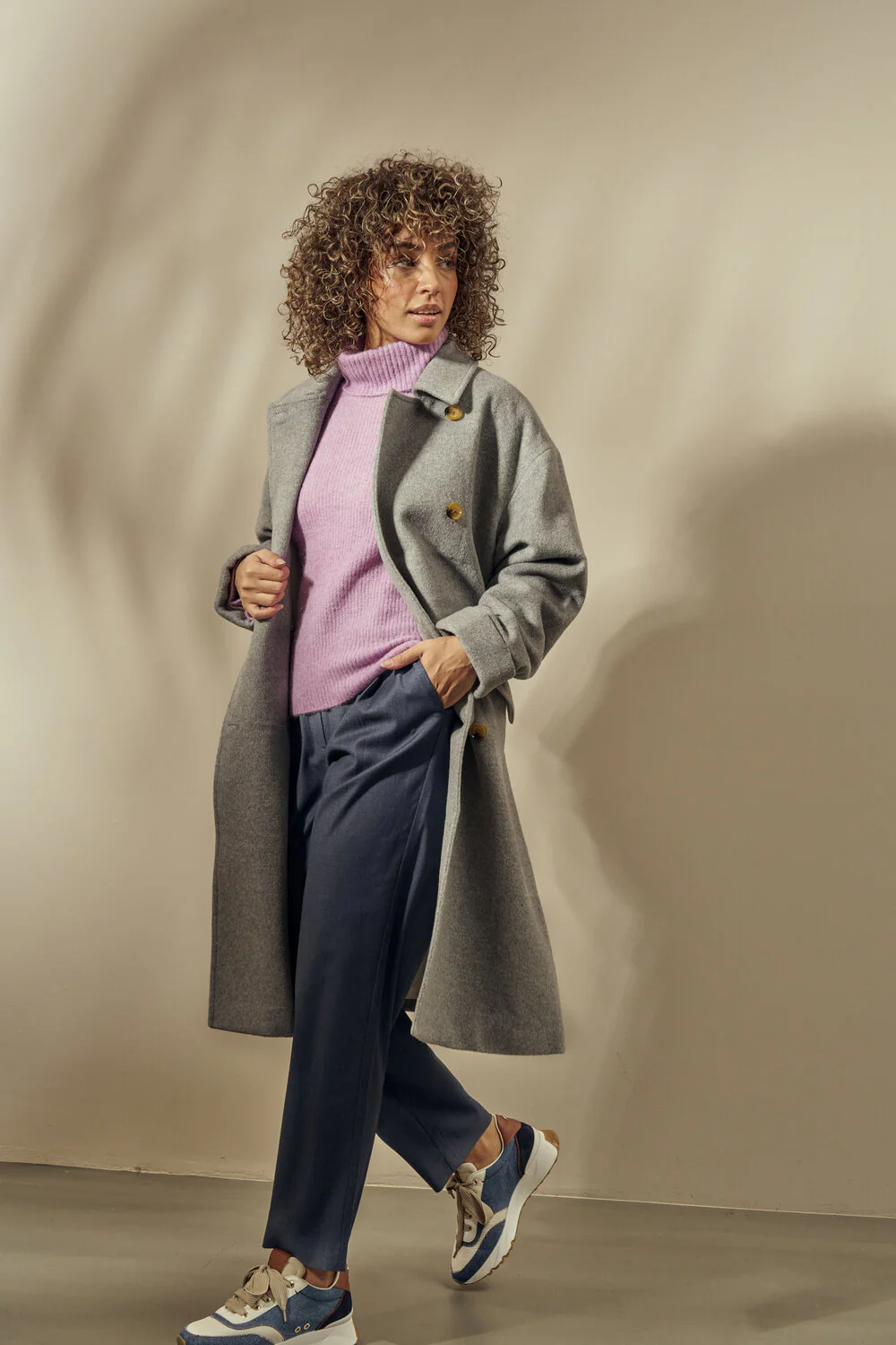 Mos Mosh  Venice uldfrakke - Grey Melange