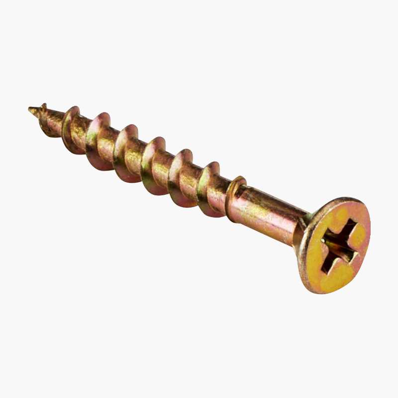 Sponplateskrue, gullforkrommet, 4,2 x 32 mm, 250 stk.