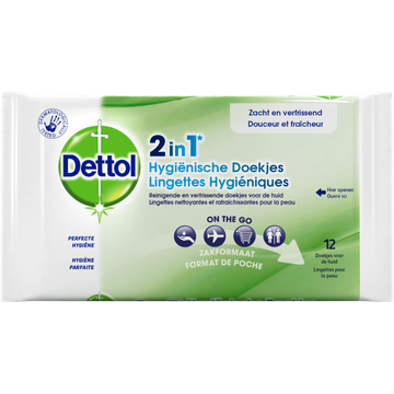Dettol 2 In1 Hygienische Doekjes 12 Stuks
