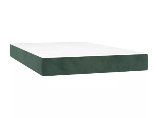 Sommier tapissier matelas et LED Vert foncé 120x200 cm Velours