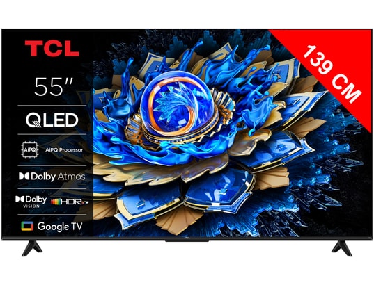 TCL - TV QLED 4K 139 cm 55T69C 4K QLED avec Google TV 2025