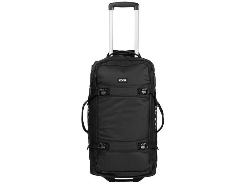KOOR Reisekoffer Jiibs 70 L, Schwarz Reisetasche mit Rollen