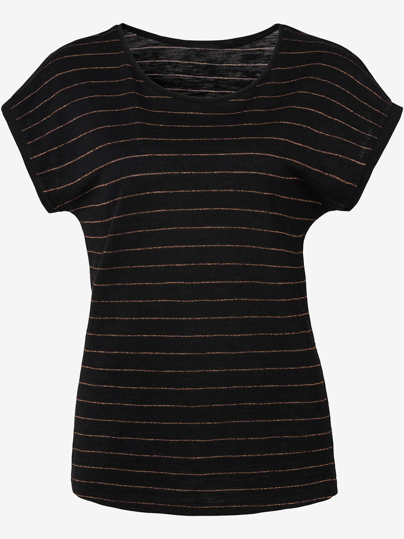 T-shirt vivance, rayures lurex couleur cuivre