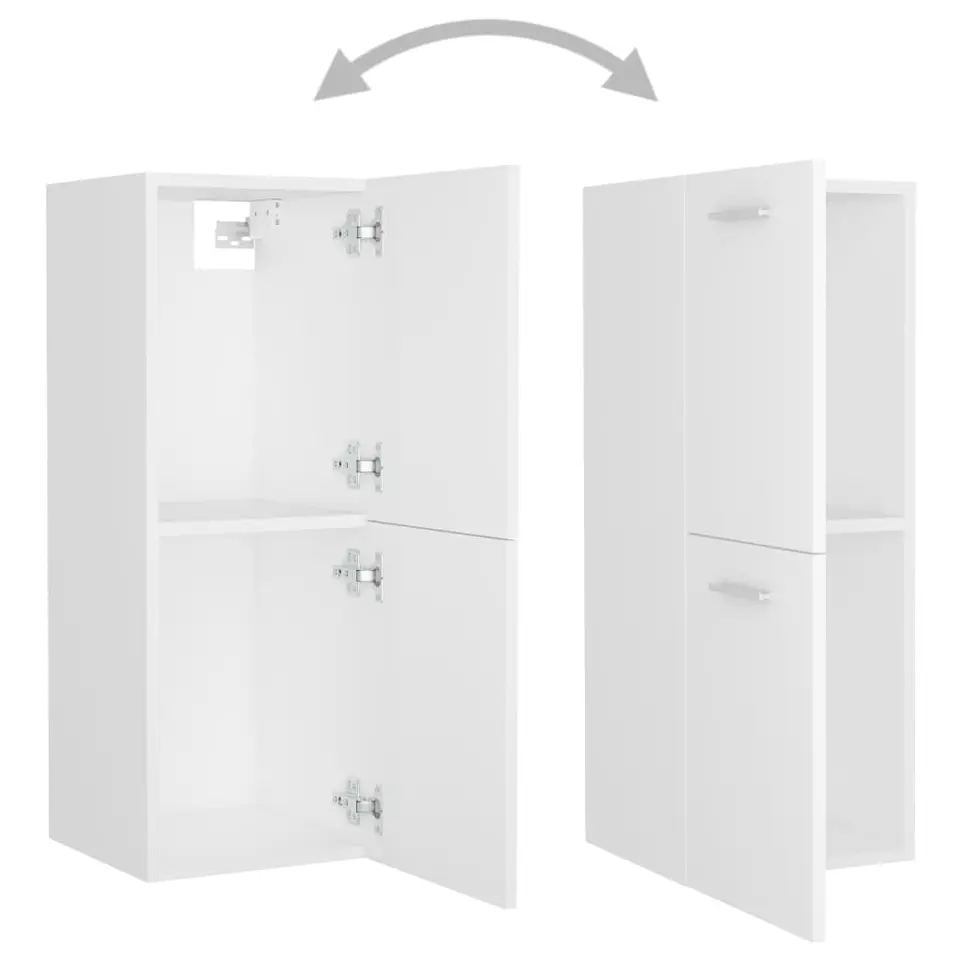 vidaXL - Badkamermeubelset - Wit - Bewerkt hout - 41 x 38.5 x 46 cm