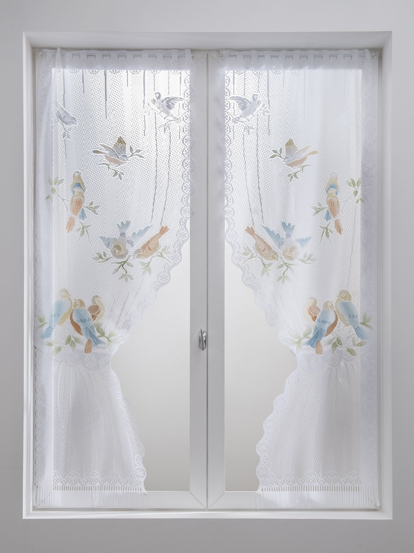Paire de rideaux bonne femme oiseaux