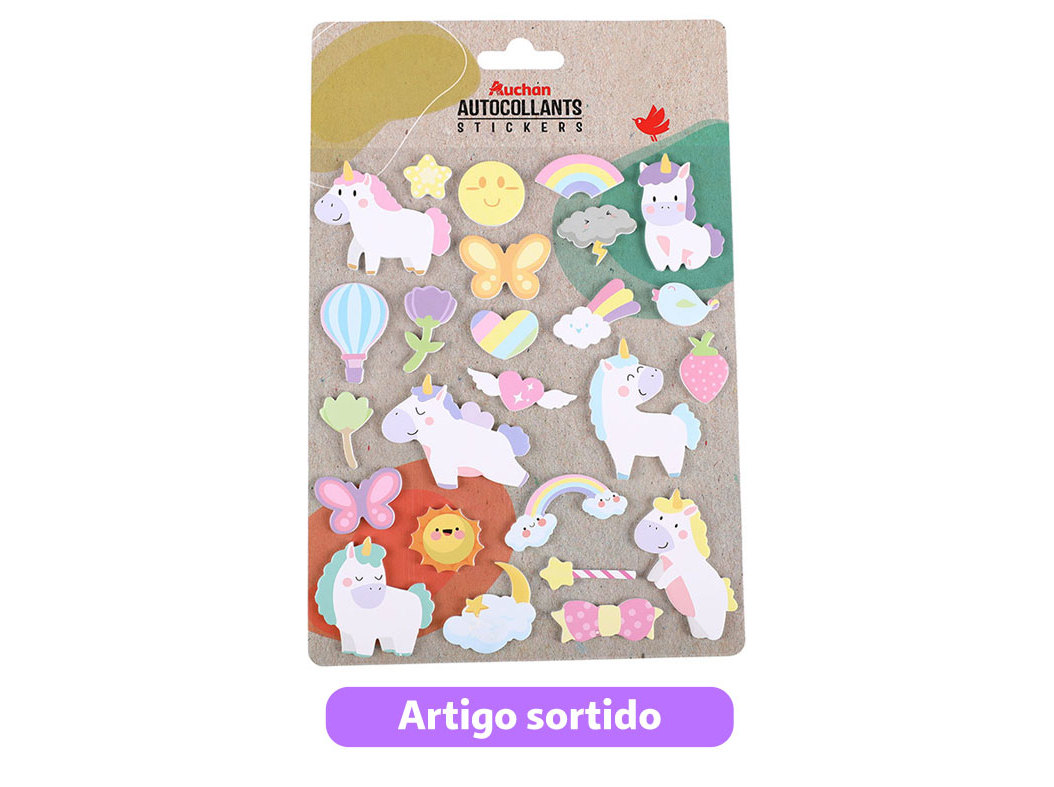STICKERS EM ESPUMA AUCHAN 4 MODELOS SORTIDOS