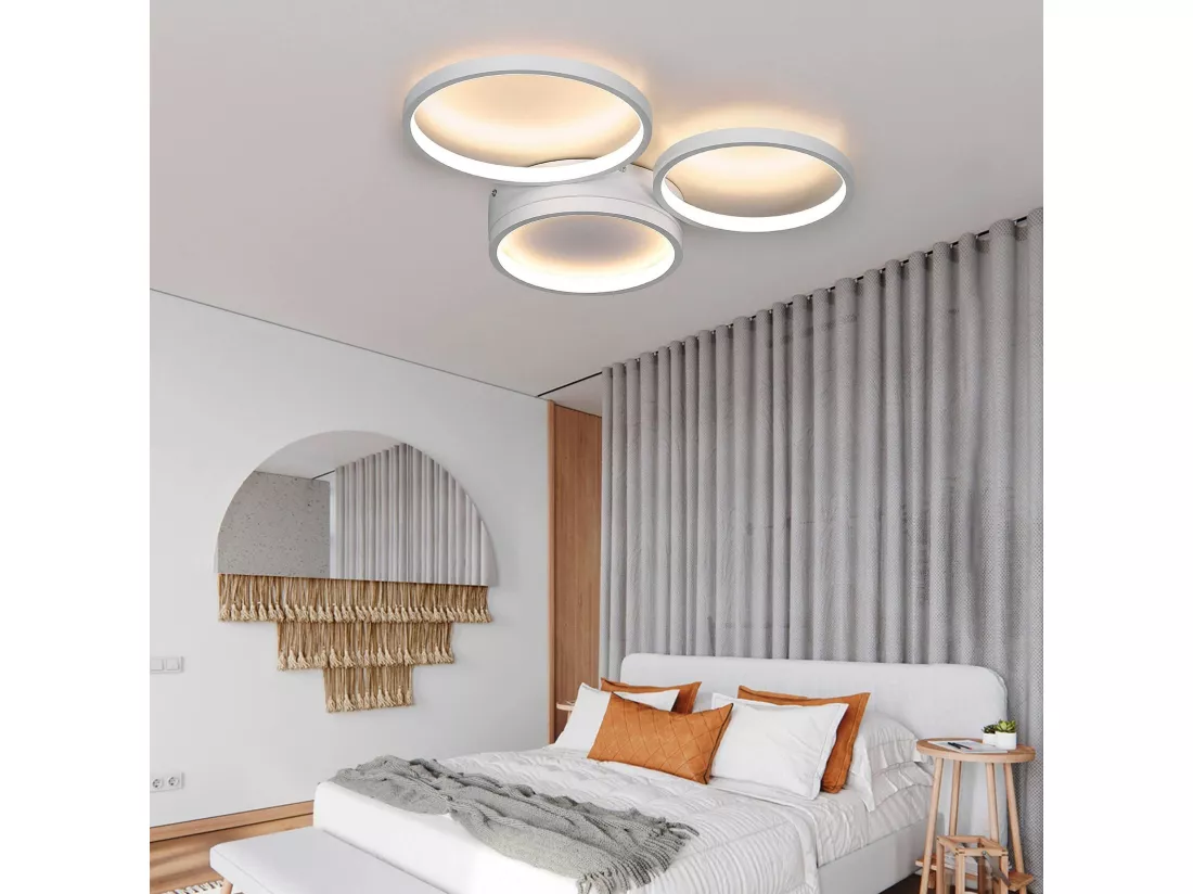 NETTLIFE Plafonnier LED Blanc Chaud Chambre 22 W Lampe Moderne Décoration pour Salon Chambre d'enfant Couloir Salle à Manger Cuisine