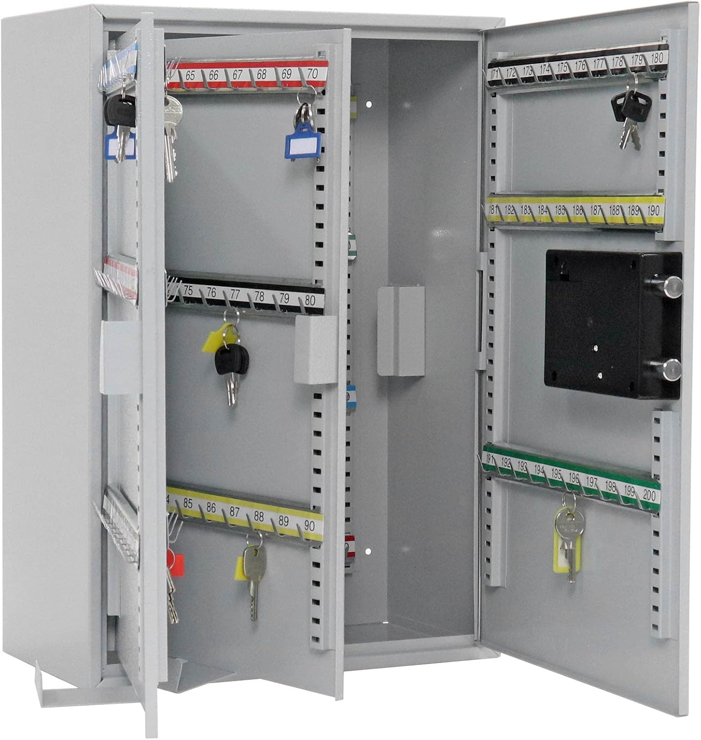Profirst Schlüsselschrank Elea 250, Elektronikschloss, mechanische Notöffnung, Lichtgrau, BxH 38x55 cm, 250 Haken, inkl. Befestigungsmaterial