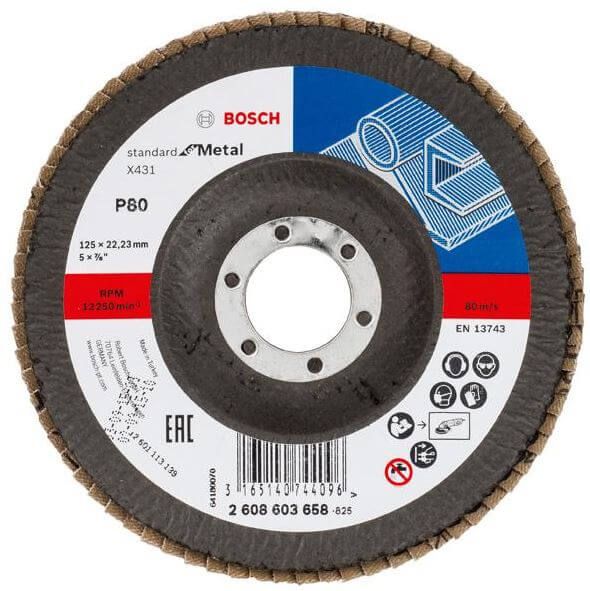 Bosch 2608603658 Lamellenschuurschijf X431 Standard for Metal 125mm K80