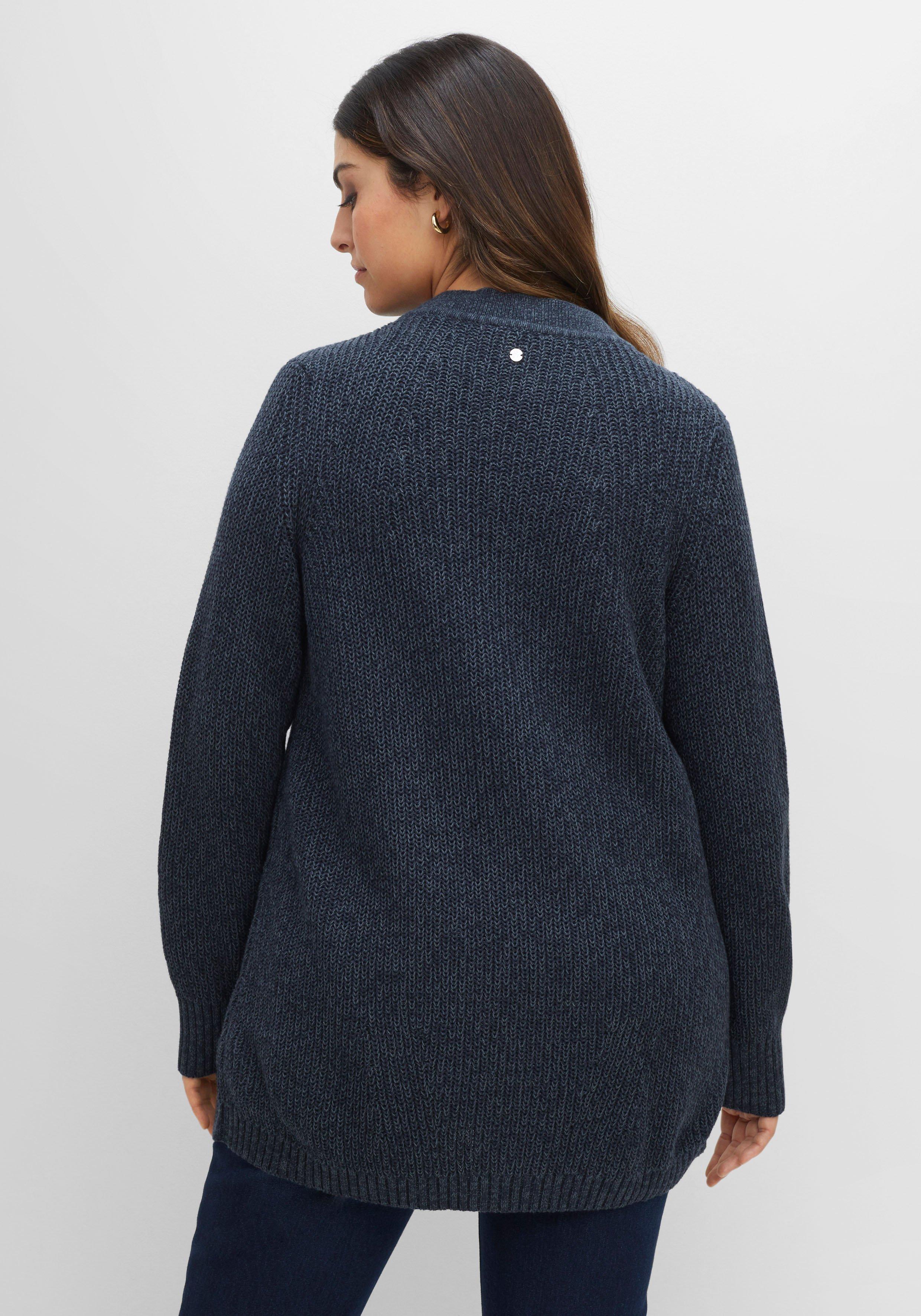 Strickjacke in Perlfangstruktur, mit V-Ausschnitt
