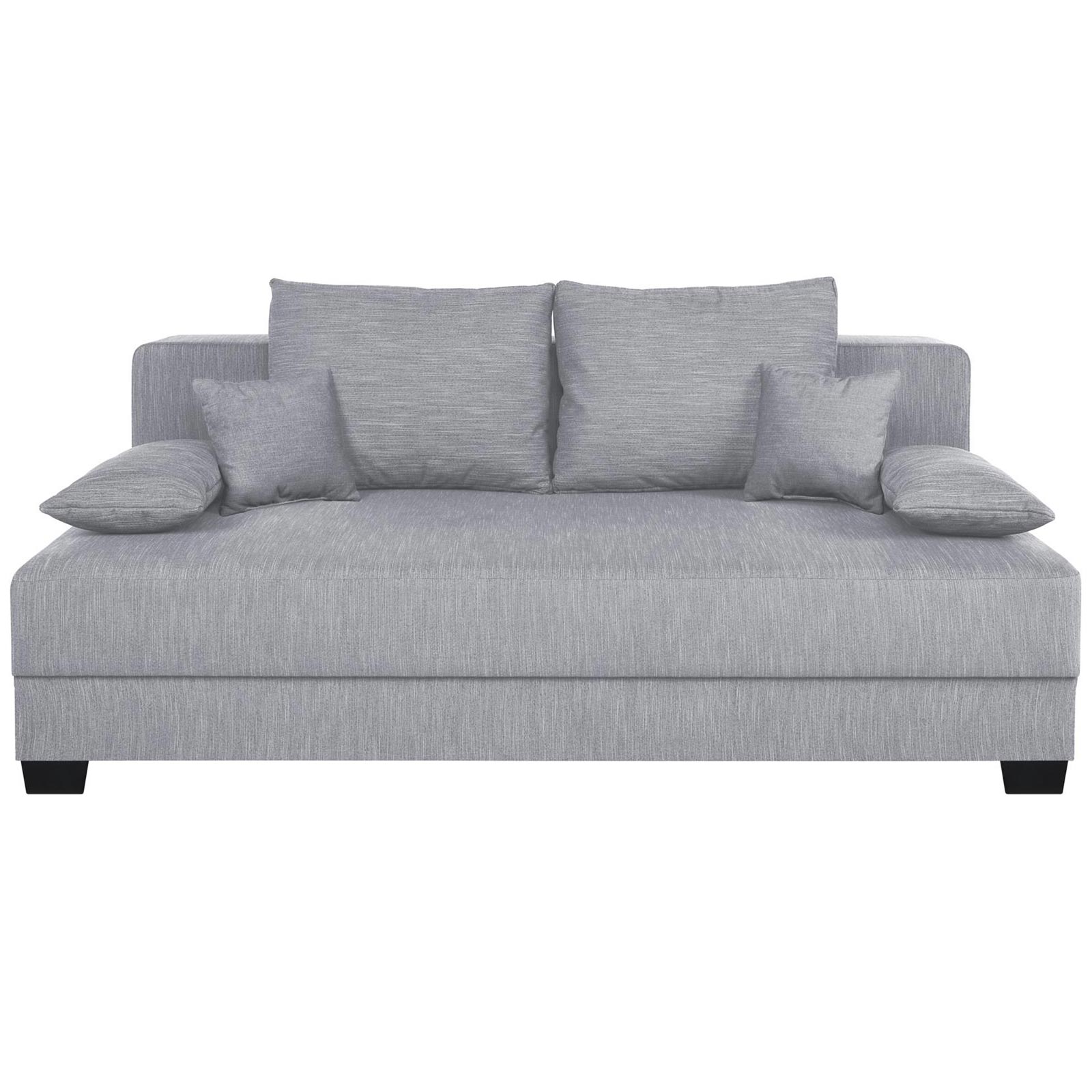 Boxspringsofa - silber - Dauerschläfer mit Staukasten