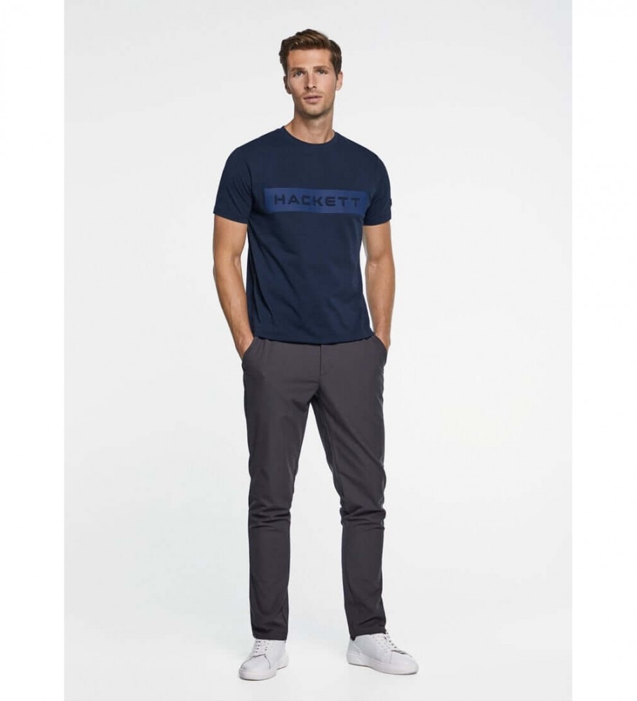 Camiseta Hackett Navy Print Logo