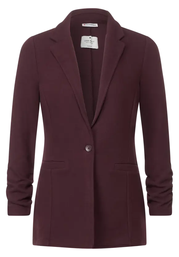 Longblazer mit Raffung - purple brown