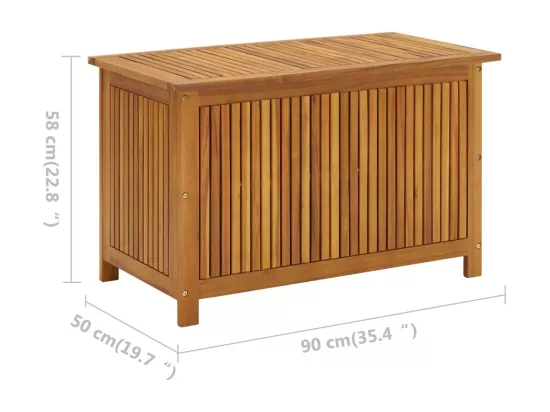 Boîte de rangement de jardin 90x50x58 cm bois d'acacia massif