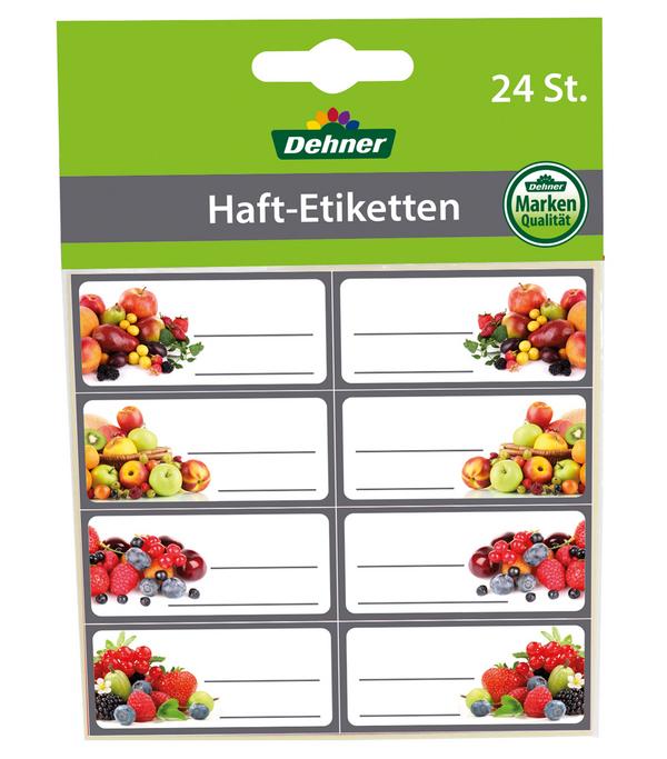 Dehner Haft-Etiketten Frucht, 24er-Set