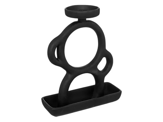 Bougeoir silhouette en Céramique Noire H 26,5 cm