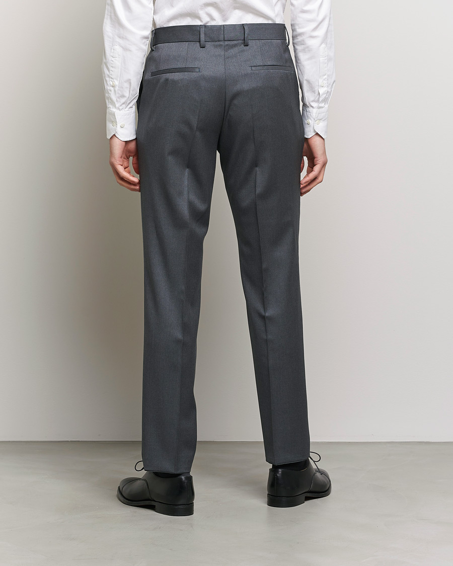 Genius Slim Fit Wool Trousers Dark Grey