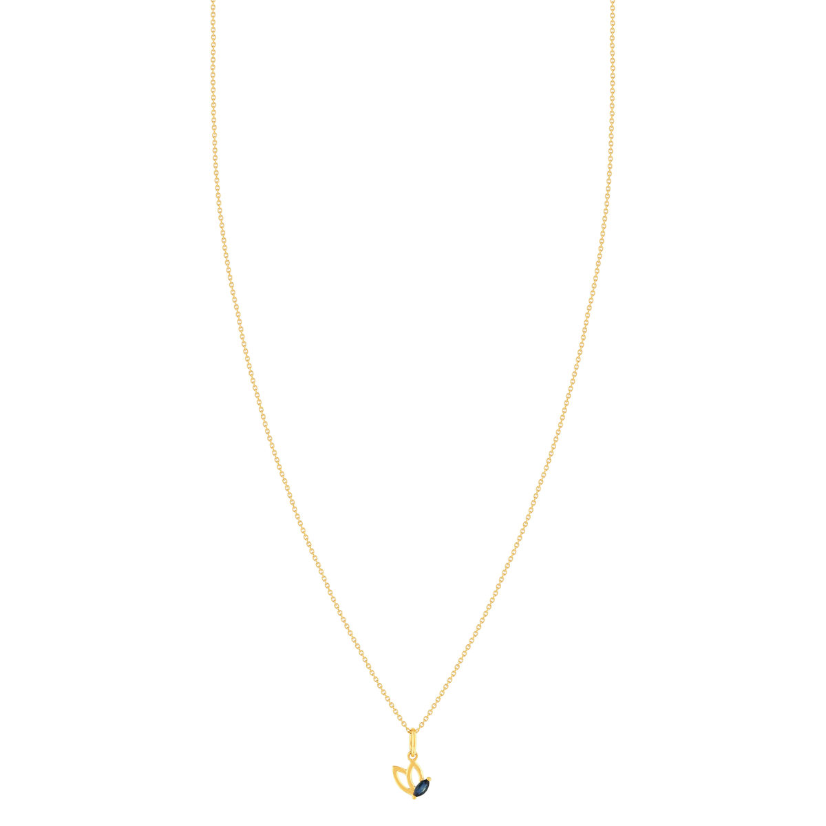 Collier or 375 jaune saphirs 45cm avec anneau de raccourcissement à 42cm