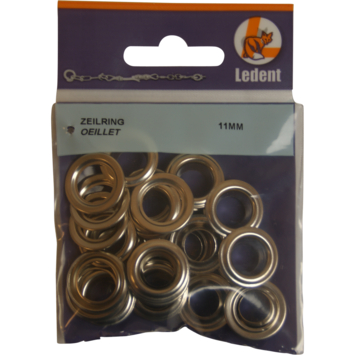 Ledent zeilringen messing 11 mm 20 stuks