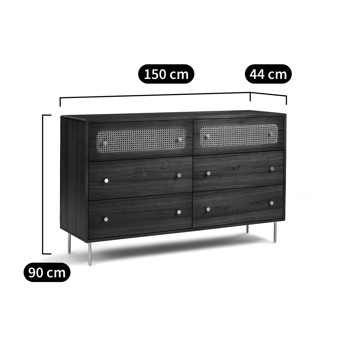 LA REDOUTE INTERIEURS<br>Cômoda 6 gavetas, Redpop